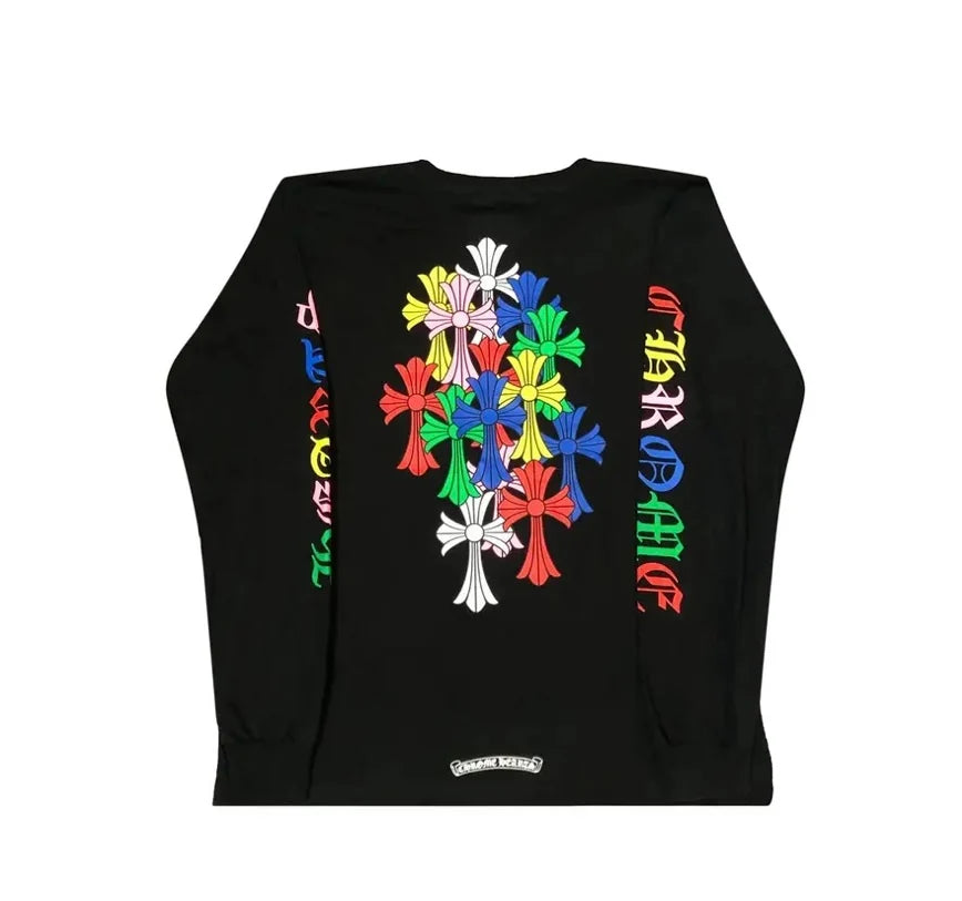 Chrome Hearts Rainbow Cross Long-Sleeve T-Shirt